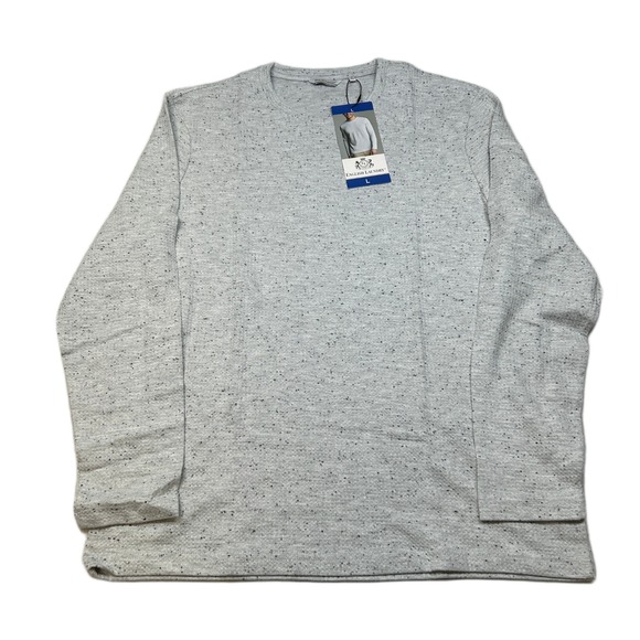 English Laundry Long Sleeve Crew Neck Shirt Mens Large Speckled Gray Comfort NEW - Picture 1 of 6